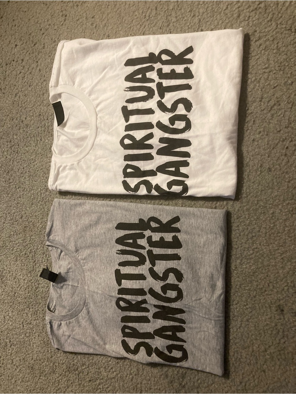 Spiritual Gangster White Logo Short Sleeve Tees size XL